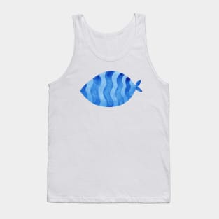 Blue watercolor fish Tank Top